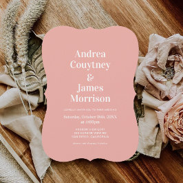 Modern Roze Wedding Kaart