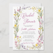 Modern roze Wildflower Vrijgezellenfeest Kaart (Voorkant)