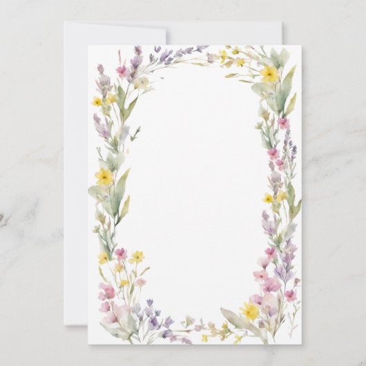 Modern roze Wildflower Vrijgezellenfeest Kaart (Achterkant)