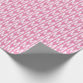 Modern roze, wit aangepast monogram initiaal patro cadeaupapier (Hoek)