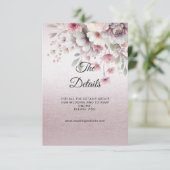 Modern roze wit bloemdetail behuizing Kaart (Staand voorkant)