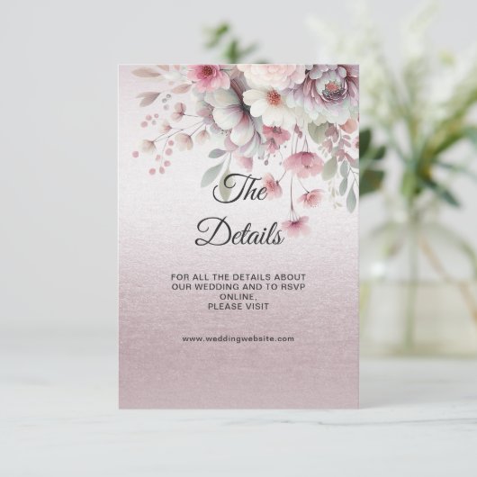 Modern roze wit bloemdetail behuizing Kaart (Staand voorkant)