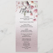 Modern Roze Wit Bloemen Bruiloft Menu (Voorkant)