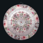 Modern Roze Wit Bloemen Dartboard Dartbord<br><div class="desc">Prachtig modern roze wit bloemendartboard</div>