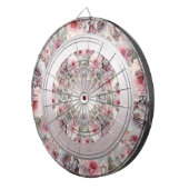 Modern Roze Wit Bloemen Dartboard Dartbord (Voorkant Rechts)