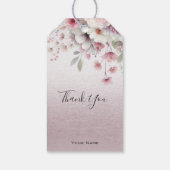 Modern roze wit bloemencadeau Label Cadeaulabel (Achterkant)