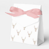 Modern roze wit  bloemenhert hoofd bedankdoosjes (Voorkant Zijde)