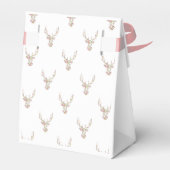 Modern roze wit  bloemenhert hoofd bedankdoosjes (Achterkant)