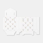 Modern roze wit  bloemenhert hoofd bedankdoosjes (Uitgevouwen)