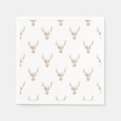 Modern roze wit bloemenhert hoofd servetten (Voorkant)