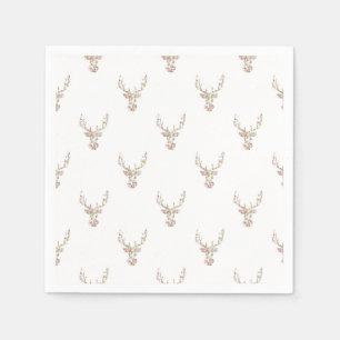 Modern roze wit  bloemenhert hoofd servetten