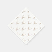 Modern roze wit  bloemenhert hoofd servetten (Hoek)