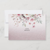 Modern roze wit bloemenkaart dank u kaart (Achterkant)