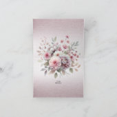 Modern roze wit bloemenkaart dank u kaart (Binnen)