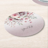 Modern roze wit bloemenpapier Onderzetter (Gebogen)