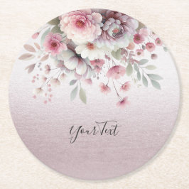 Modern roze wit bloemenpapier Onderzetter