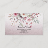 Modern roze wit bloemig Visitekaartje (Achterkant)