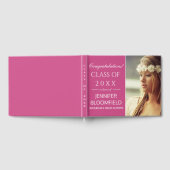 Modern Roze Wit Foto Afstuderen KLASSE VAN 2025 Gastenboek (Volledig)