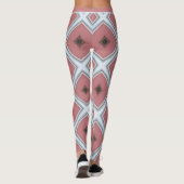 Modern roze wit geometrisch stijlvol patroon leggings (Achterkant)