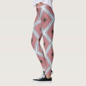 Modern roze wit geometrisch stijlvol patroon leggings (Links)