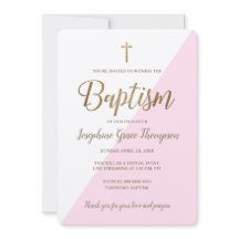 Modern Roze Wit Goud Kruis Virtuele Doop