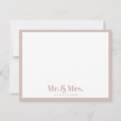 Modern Roze Wit meneer en mevrouw.Uw achternaam Notitiekaartje (Voorkant)