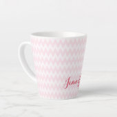 Modern Roze Wit Patroon Gepersonaliseerde Elegant Latte Mok (Linkerhoek)