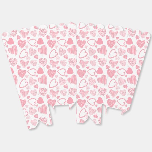 Modern Roze Wit Romantisch Liefde Hart Doodle Bedankdoosjes (Ongevouwen)