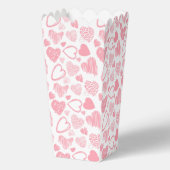 Modern Roze Wit Romantisch Liefde Hart Doodle Bedankdoosjes (Voorkant)