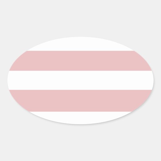 Modern roze wit strepen patroon ovale sticker (Voorkant)