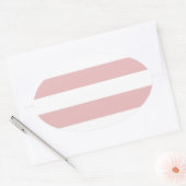 Modern roze wit strepen patroon ovale sticker (Envelop)