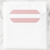 Modern roze wit strepen patroon ovale sticker (Tas)