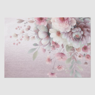 Modern Roze Witte Bloem Tissuepapier