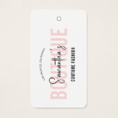 Modern Roze & Witte Kleding Boutique Hang Labels Visitekaartje (Voorkant)