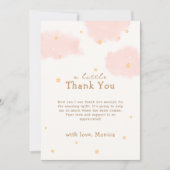 Modern Roze Wolk Negen Meisje Baby shower Bedankkaart (Voorkant)