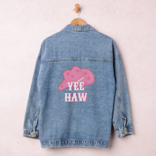 Modern Roze Yee Haw Cowgirl Cowboy Pet Rodeo Denim Jacket