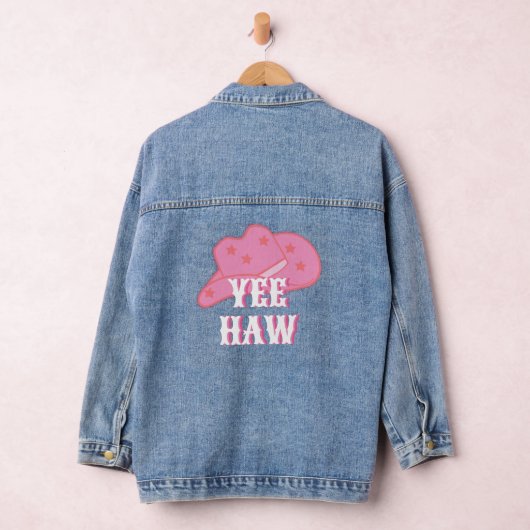 Modern Roze Yee Haw Cowgirl Cowboy Pet Rodeo Denim Jacket (Hangar)