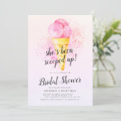 Modern Roze Ze is Scooped up vrijgezellenfeest Kaart (Staand voorkant)