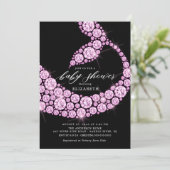 Modern Roze Zeemeermin Baby shower Invitation Kaart (Staand voorkant)