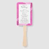 Modern Roze Zilveren Agaat Trouwprogramma Handwaaier (Voorkant)