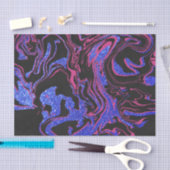 Modern roze zwart blauw glitter marmer Patroon Tissuepapier (Craft)