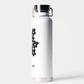 Modern roze zwart bloemig waterfles (Achterkant)