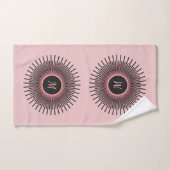 Modern Roze Zwart Elegant Monogrammed Bad Handdoek (Handdoek)