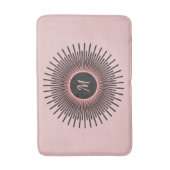 Modern Roze Zwart Elegant Monogrammed Badmat (Voorkant Verticaal)