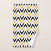Modern Roze Zwart Goud Wit Chevron patroon Bad Handdoek (Handdoek)