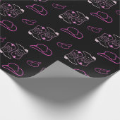 Modern Roze & Zwart Rancher Cowboy Pet laarzen Cadeaupapier (Hoek)