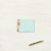 Modern, Rozen op Strepen-Personalisatie Post-it® Notes (Op bureau)