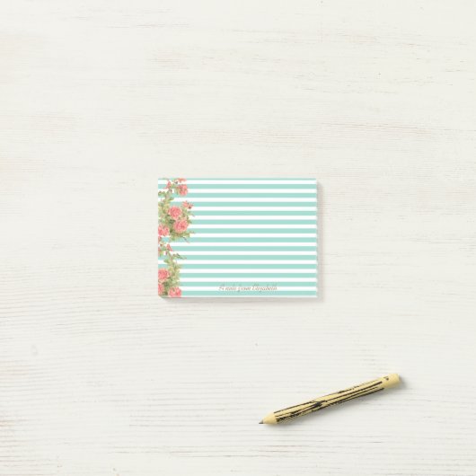 Modern, Rozen op Stripes-Personalized Post-it® Notes (Op bureau)