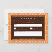 MODERN RSVP ANTWOORD KAART:: Damask kleuren 8 (Achterkant)