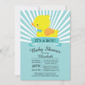 Modern Rubber Duck Boys Baby shower Uitnodiging (Voorkant)